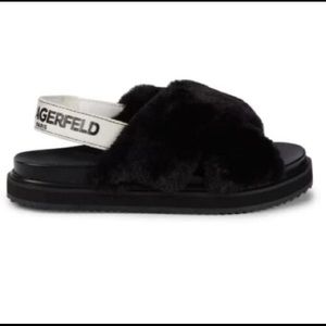 Karl Lagerfeld Paris Faux Fur Slingback